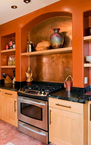 Custom Kitchen with Copper Backsplash, San Francisco