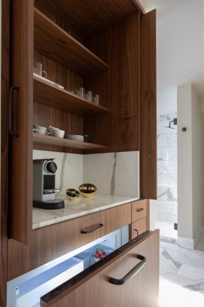 master bathroom coffee cabinet
